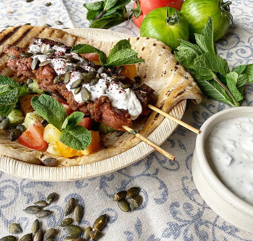 Souvlaki at Sky Park Farm