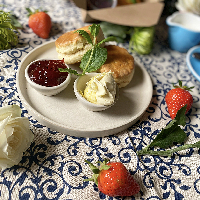 Cream tea, Scones, jam & cream at Sky Park Farm