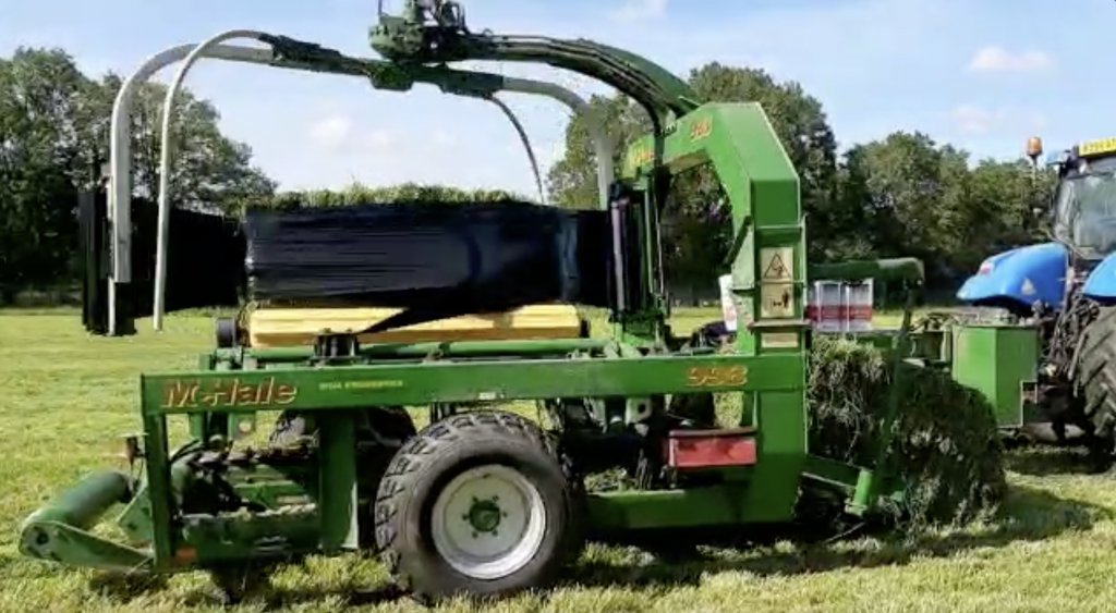 Silage baler on the farm