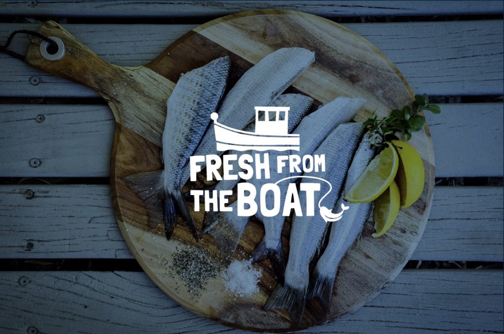 Fresh from the Boat fish on a board at Sky Park Farm