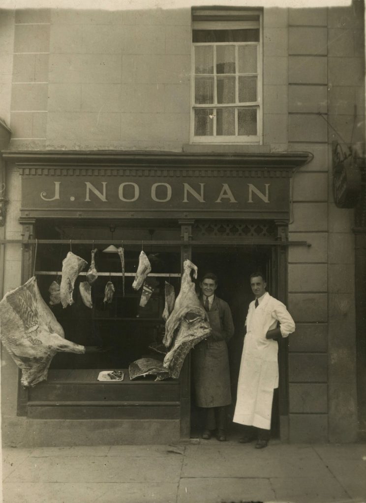 An old image of the original Noonan Butcher store front