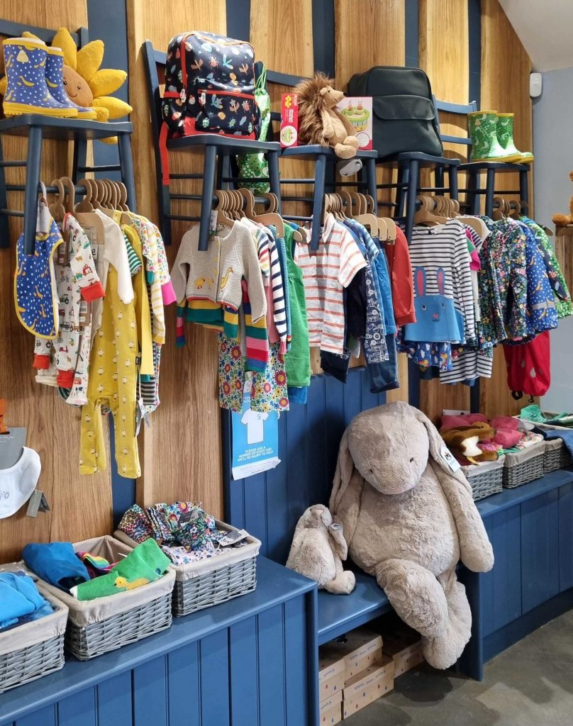 Children's clothes on a rail at Sky Park Farm