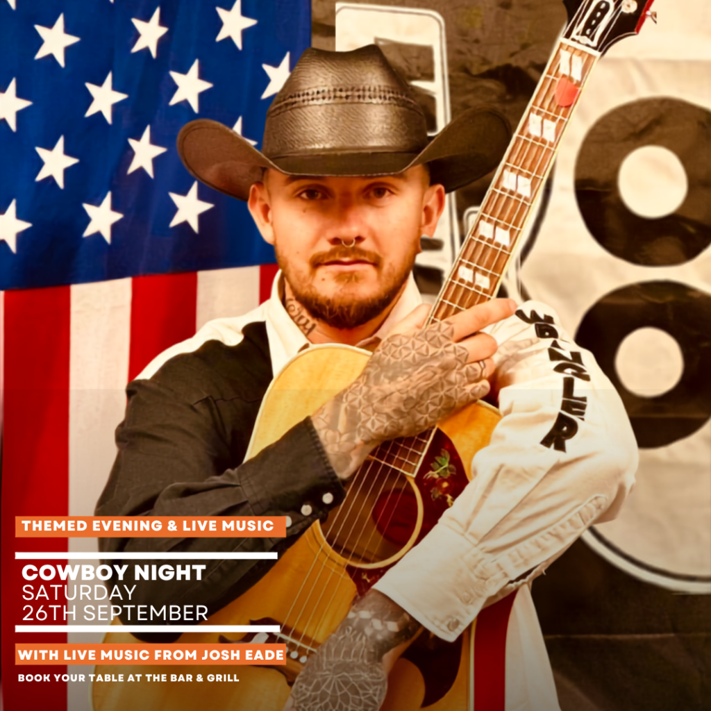 Live music with Josh Eade live music for Cowboy night at the Bar & Grill at Sky Park Farm